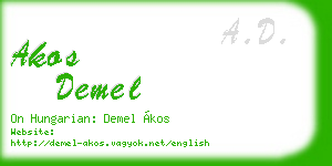 akos demel business card