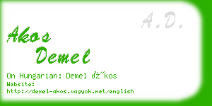 akos demel business card